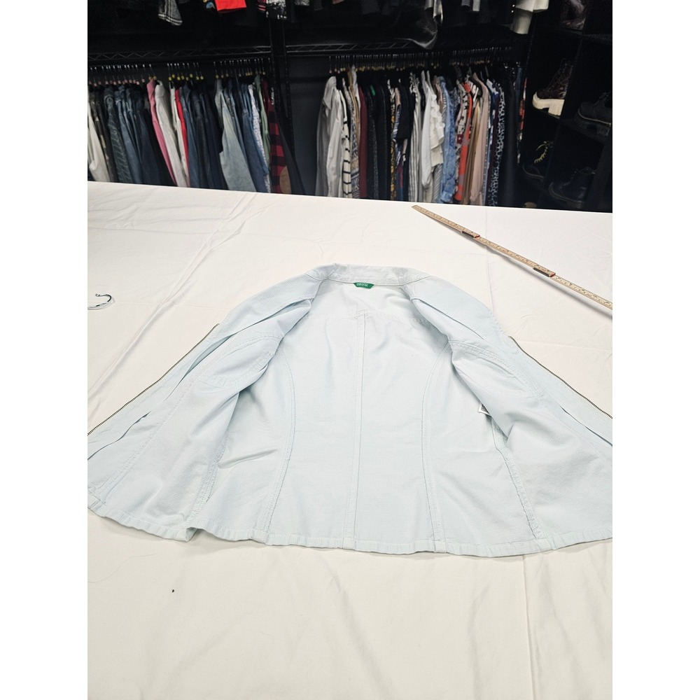 United Colors of Benetton Womens Blue Zip Up Utility Vest Made in Italy Small - Picture 7 of 7